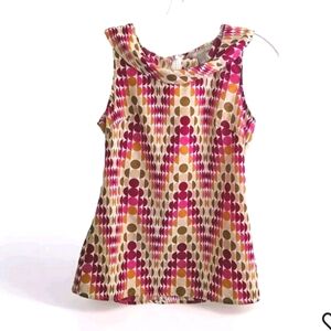 Banana Republic Factory Size 0 Sleeveless Top Pink Brown Satin